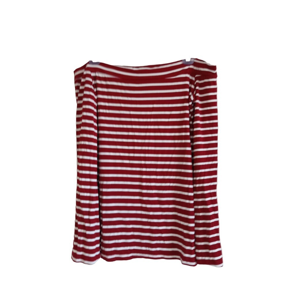 ZJCT Red and white stretchy cozy long sleeve shirt‎